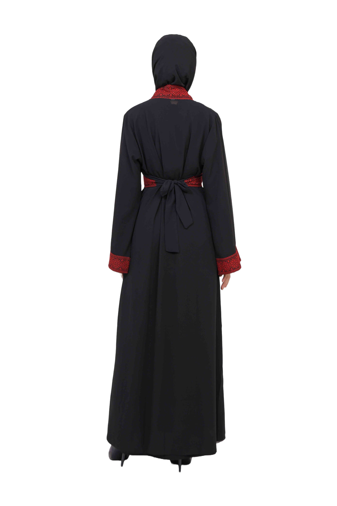 Zaytoon Gift Abaya Zaytoon® Palestinian Thobe Tatreez Dress with White and Red Embroidery