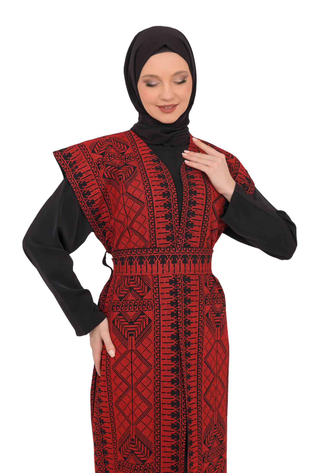 Zaytoon Gift Abaya Zaytoon® Red Bisht Tatreez Abaya