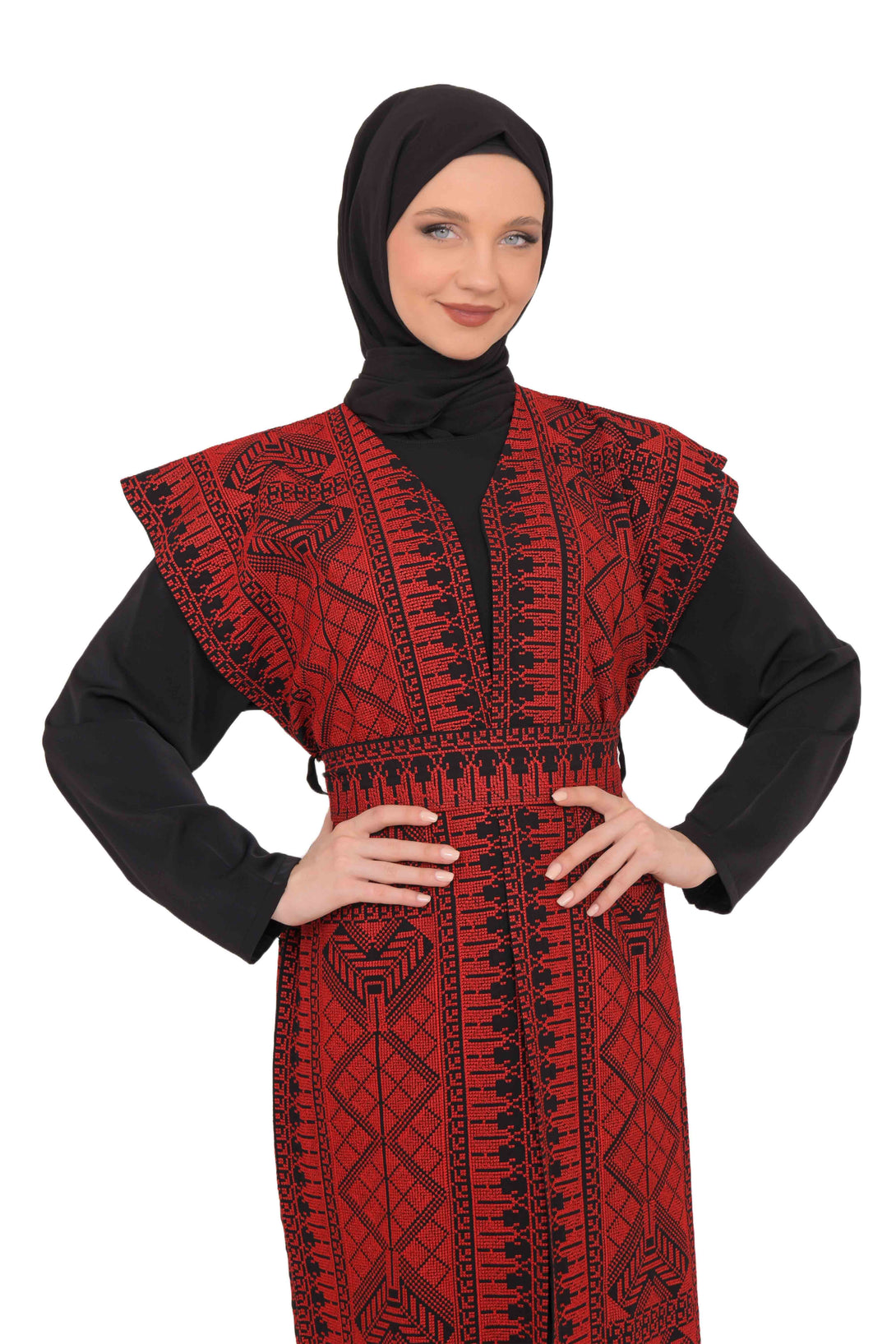 Zaytoon Gift Abaya Zaytoon® Red Bisht Tatreez Abaya