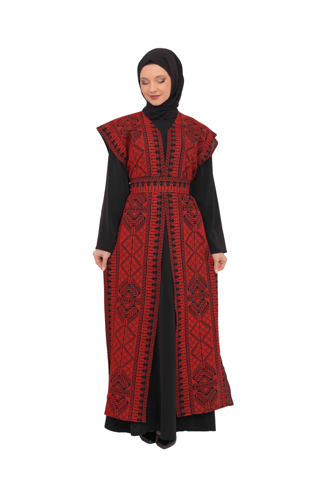 Zaytoon Gift Abaya Zaytoon® Red Bisht Tatreez Abaya