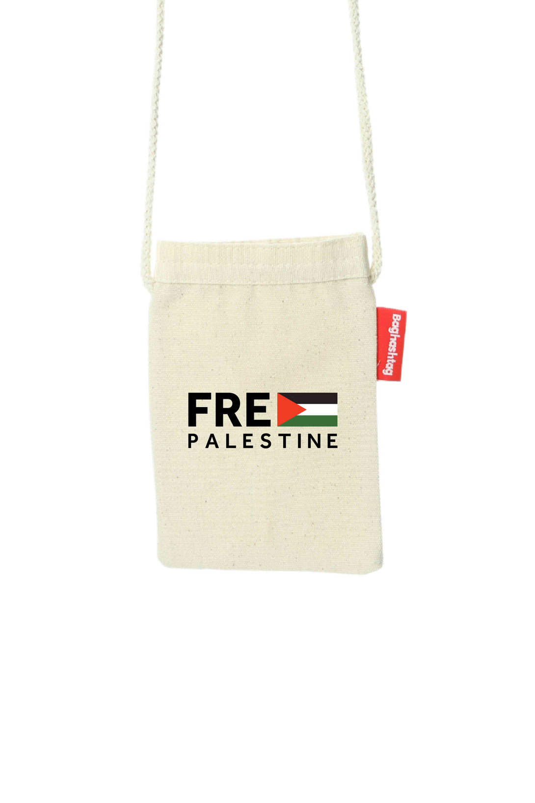 Zaytoon Gift Canvas Bag Traditional Palestinian "Free PALESTINE" with Flag Digital Printed Fabric Zipper Phone Bag