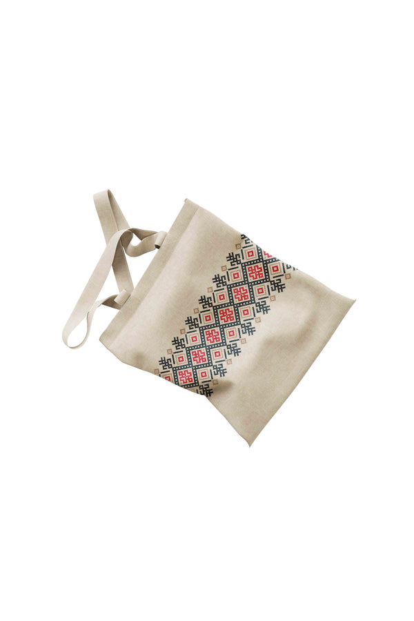 Zaytoon Gift Canvas Bag Traditional Palestinian Green, Red and Gray Digital Printed Tote Bag 35*40 cm