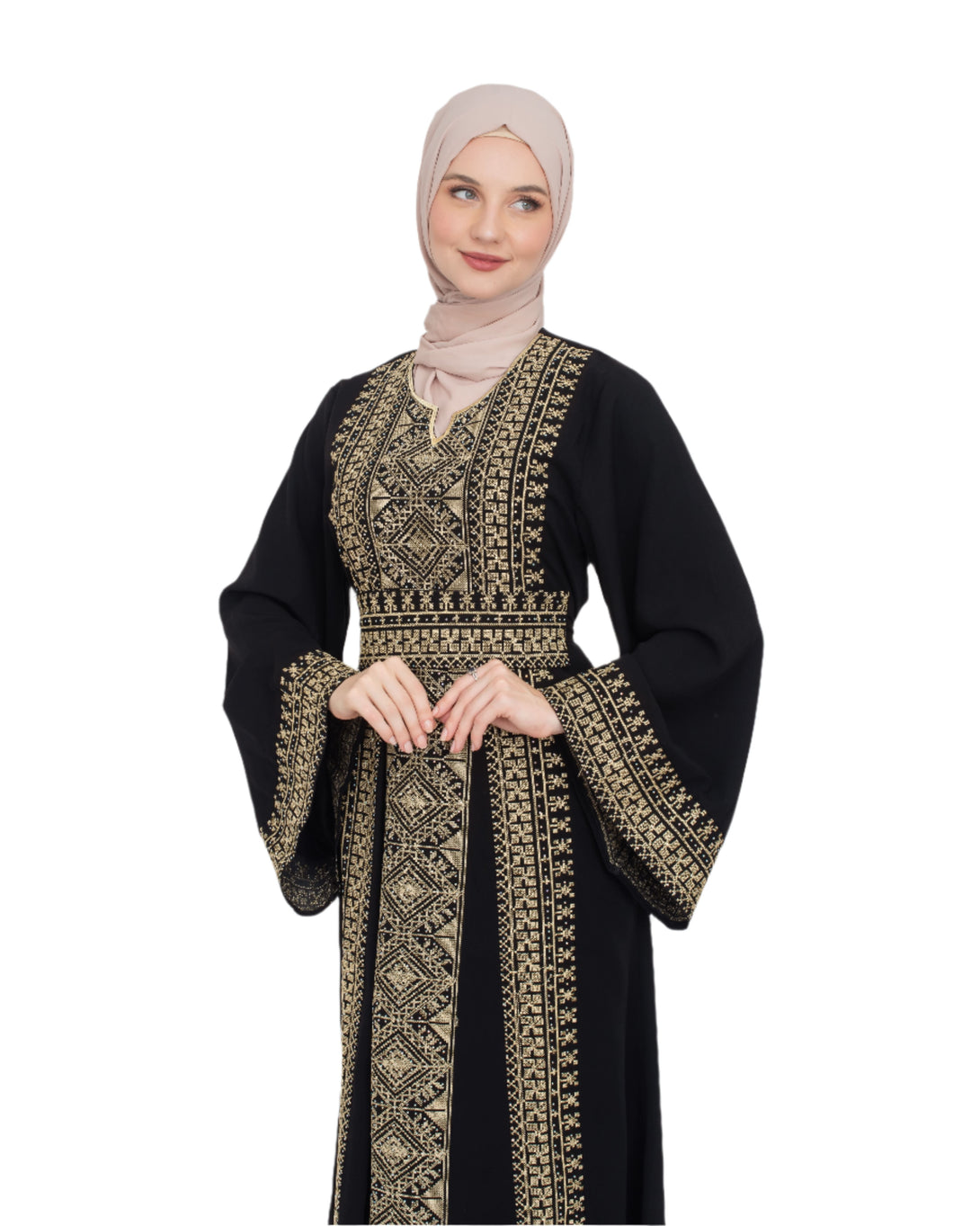 Zaytoon Gift Dress Gold / M Zaytoon® Palestinian Traditional Palestinian Quadrangle Embroidered Streesli Women's Dress