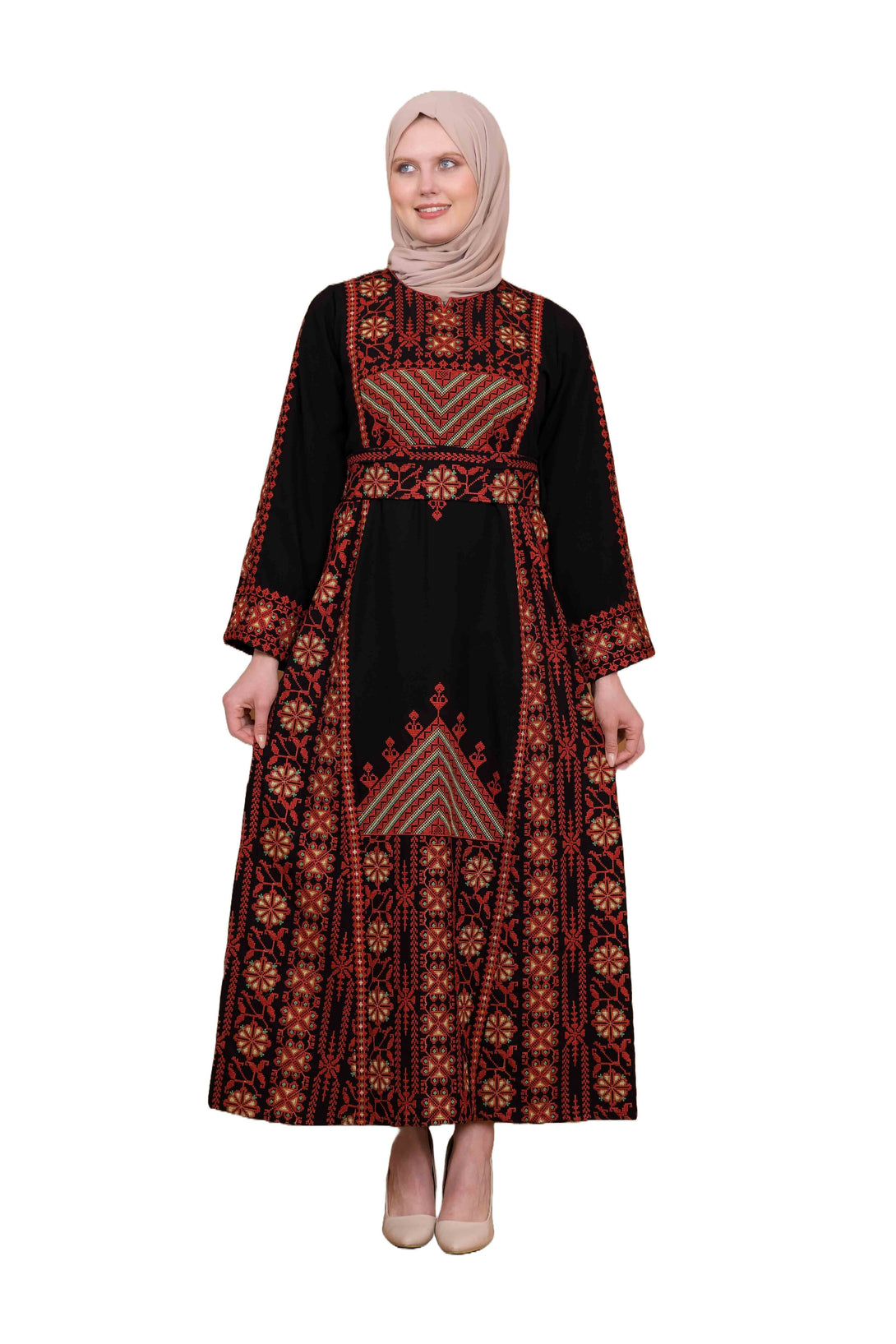 Zaytoon Gift Dress Gold / M Zaytoon® Traditional Palestinian Thobe with Triangle Embroidery