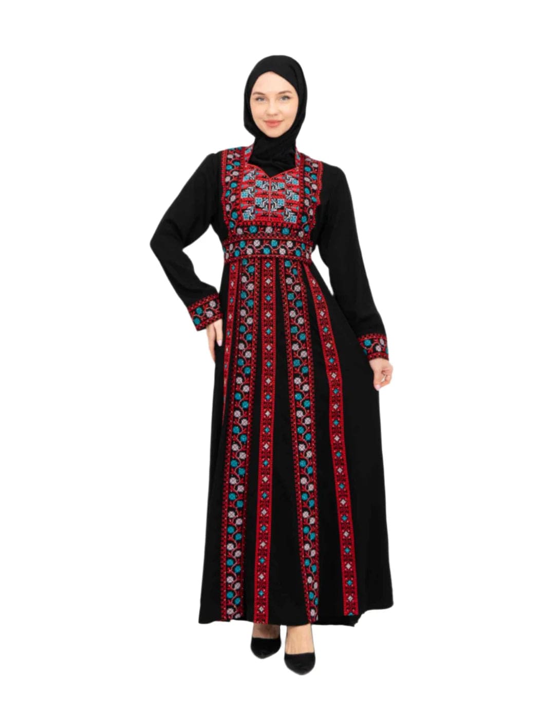 Zaytoon Gift Dress Multicolor / M Zaytoon® Palestinian Peasant Dress With Single-Sided Floral Embroidery