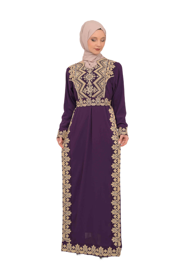 Zaytoon Gift Dress Purple / M Zaytoon® Embroidered Palestinian Abaya Thobe Cardigan