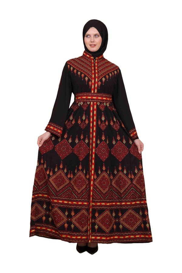 Zaytoon Gift Dress Red / M Zaytoon® Black and Red Stand-up Collar Traditional Palestinian Thob