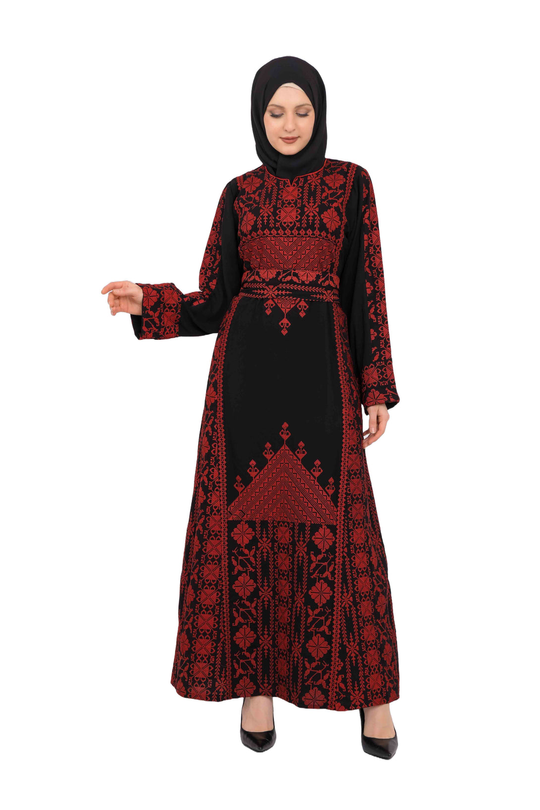 Zaytoon Gift Dress Red / M Zaytoon® Traditional Palestinian Thobe with Triangle Embroidery