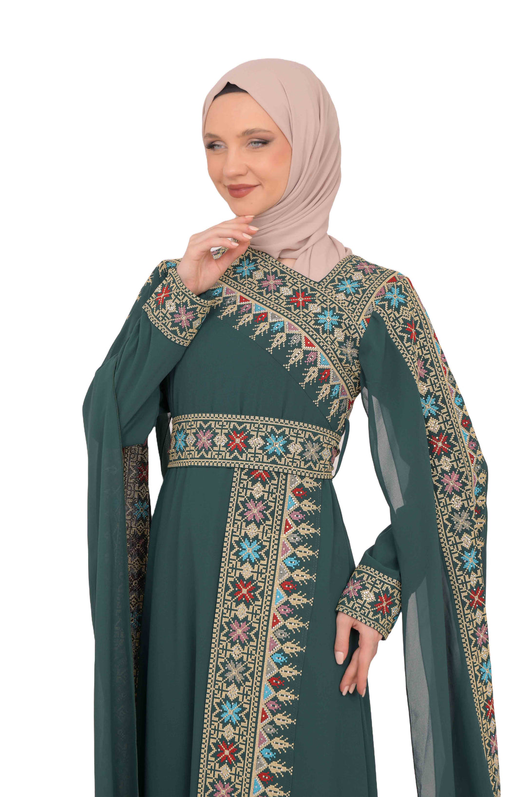 Zaytoon Gift Dress Zaytoon® Arabic Letters Embroidered Abaya Set