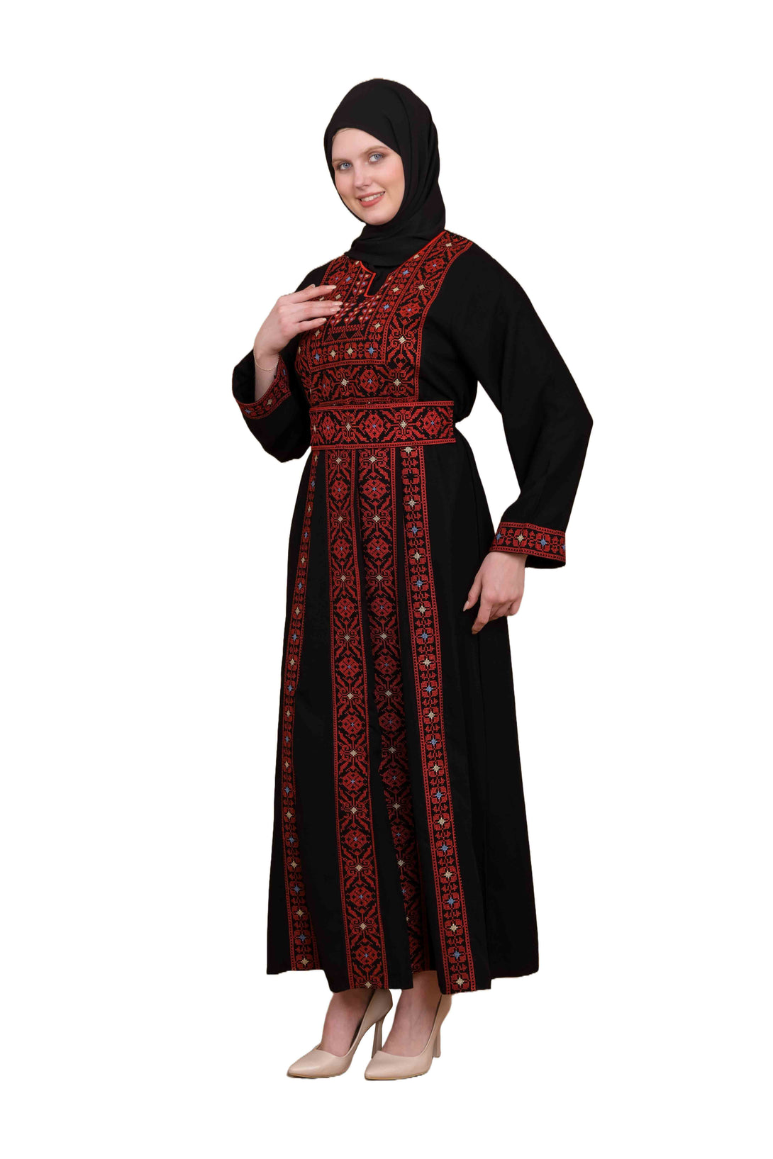 Zaytoon Gift Dress Zaytoon® Black and Red Palestinian Thobe with Tatreez Embroidery