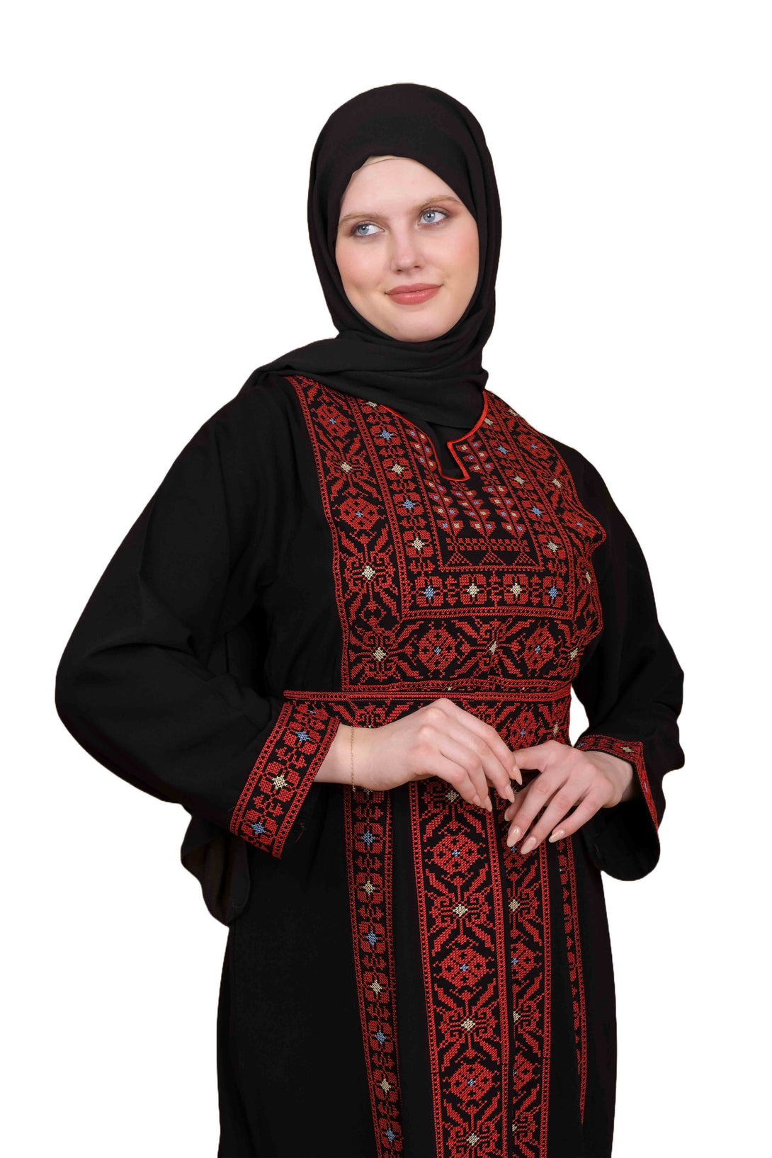 Zaytoon Gift Dress Zaytoon® Black and Red Palestinian Thobe with Tatreez Embroidery