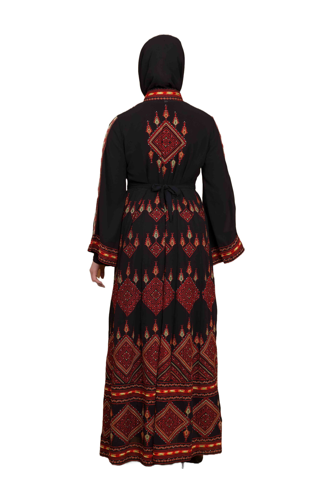 Zaytoon Gift Dress Zaytoon® Black and Red Stand-up Collar Traditional Palestinian Thob