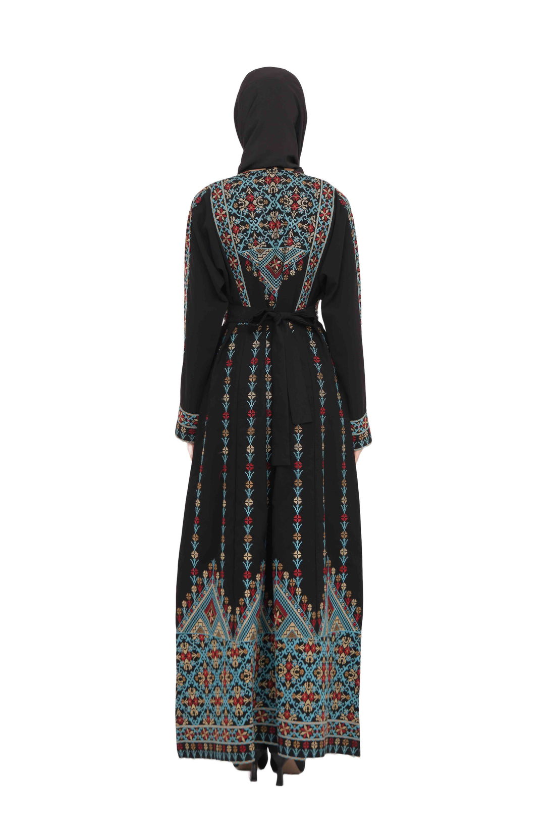 Zaytoon Gift Dress Zaytoon® Dark Navy Multi-Color Palestinian Thobe with Astonishing Embroidery