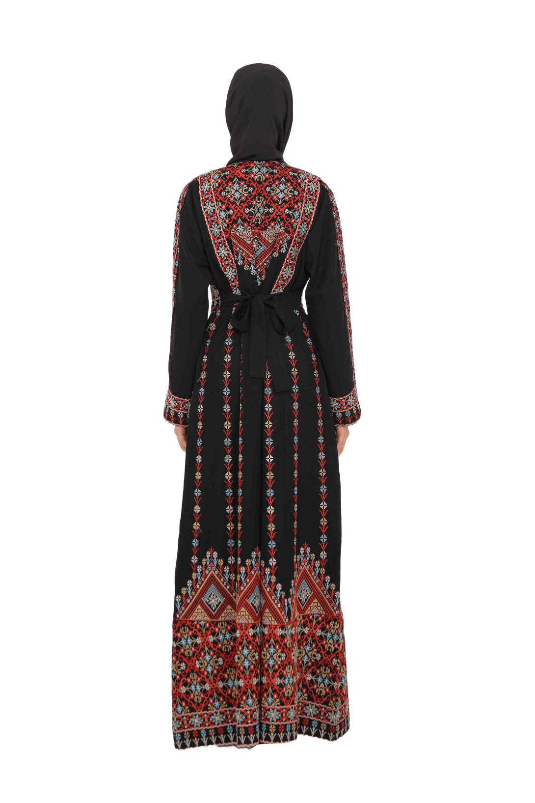 Zaytoon Gift Dress Zaytoon® Dark Navy Multi-Color Palestinian Thobe with Astonishing Embroidery