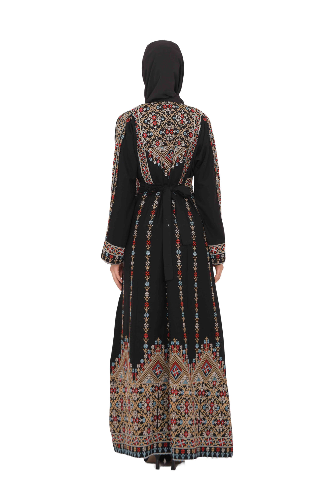 Zaytoon Gift Dress Zaytoon® Dark Navy Multi-Color Palestinian Thobe with Astonishing Embroidery