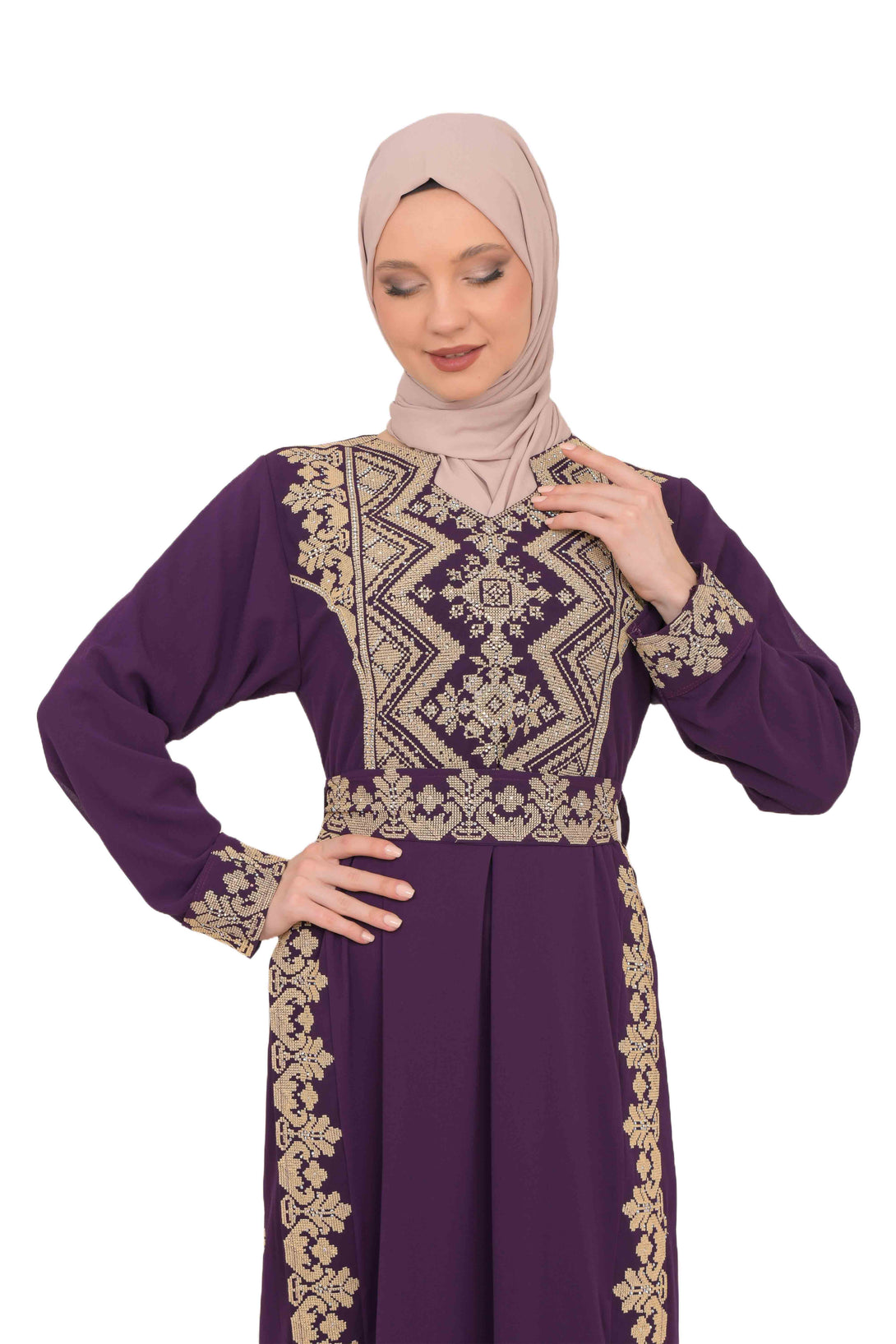 Zaytoon Gift Dress Zaytoon® Embroidered Palestinian Abaya Thobe Cardigan