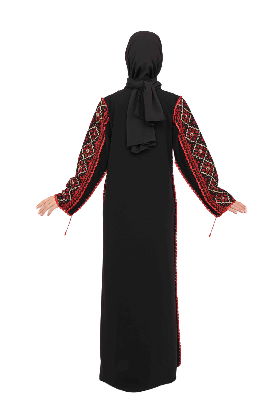 Zaytoon Gift Dress Zaytoon® Embroidered Palestinian Maxi Dress with Long Sleeves