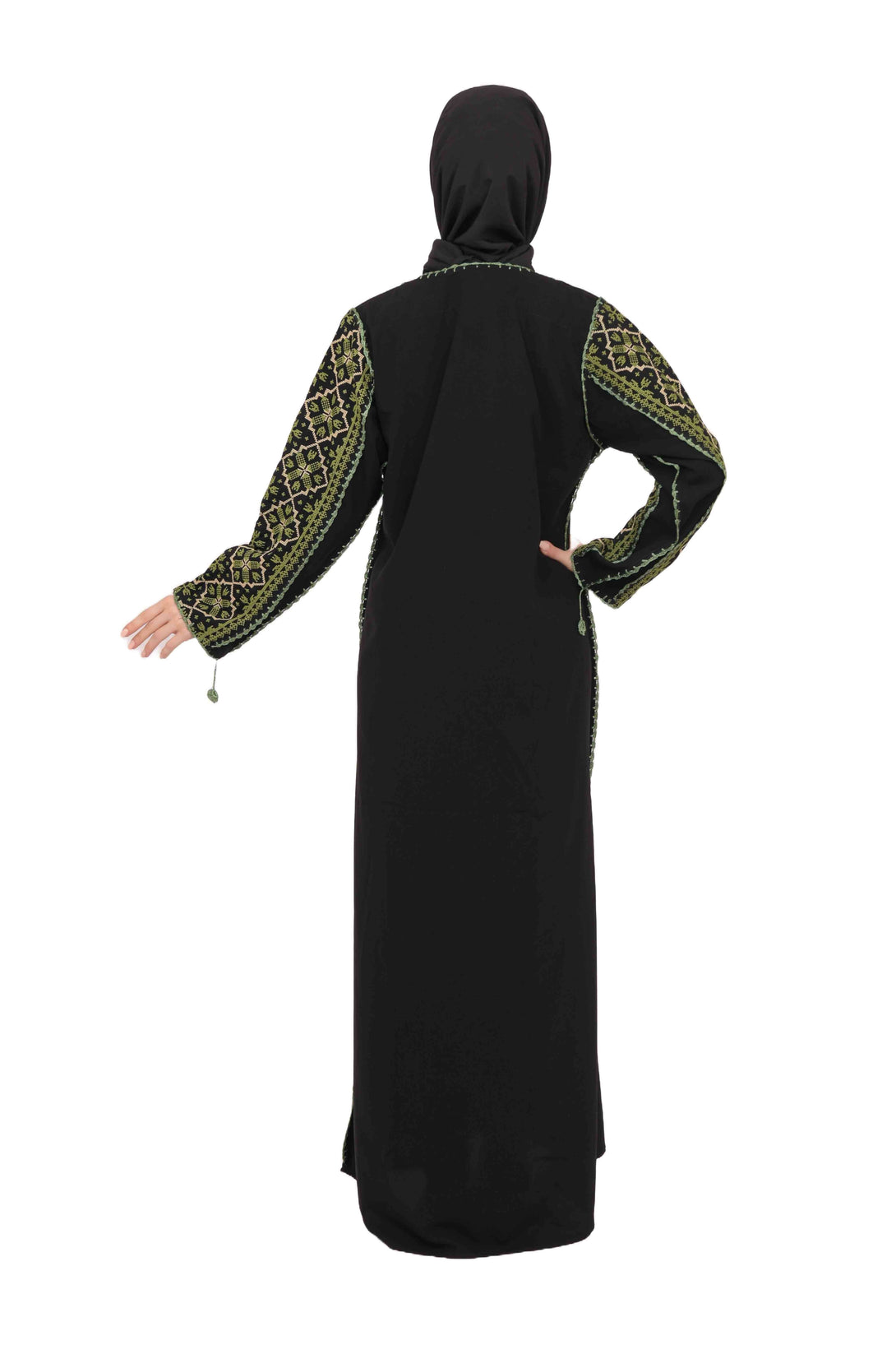 Zaytoon Gift Dress Zaytoon® Embroidered Palestinian Maxi Dress with Long Sleeves