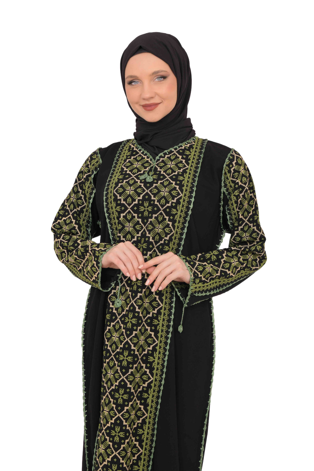 Zaytoon Gift Dress Zaytoon® Embroidered Palestinian Maxi Dress with Long Sleeves