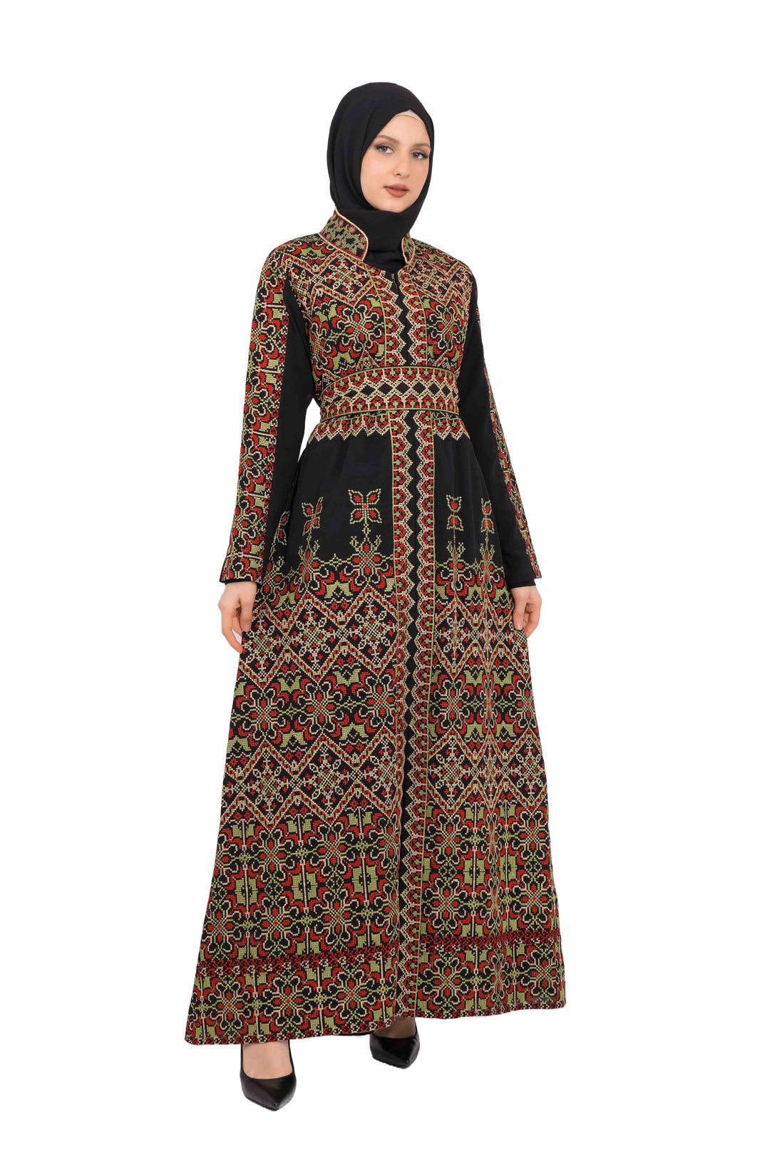 Zaytoon Gift Dress Zaytoon® Embroidered Palestinian Maxi Kaftan with Traditional Embroidery