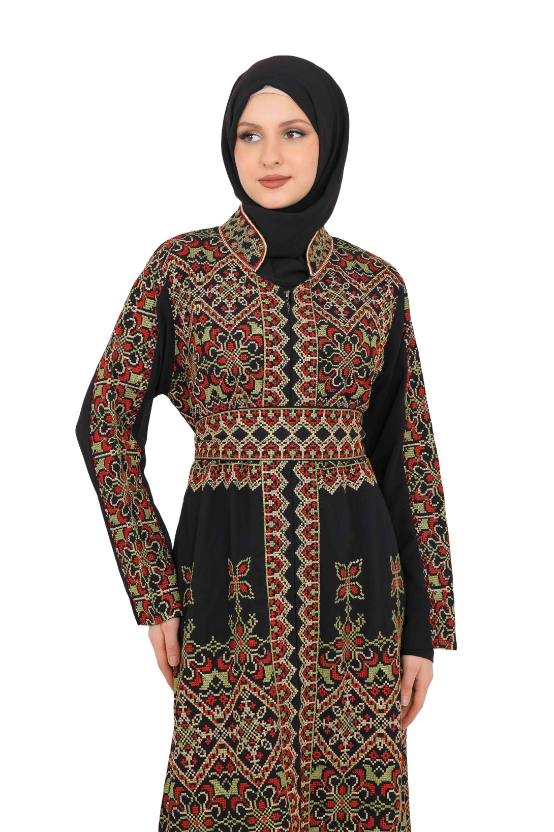 Zaytoon Gift Dress Zaytoon® Embroidered Palestinian Maxi Kaftan with Traditional Embroidery