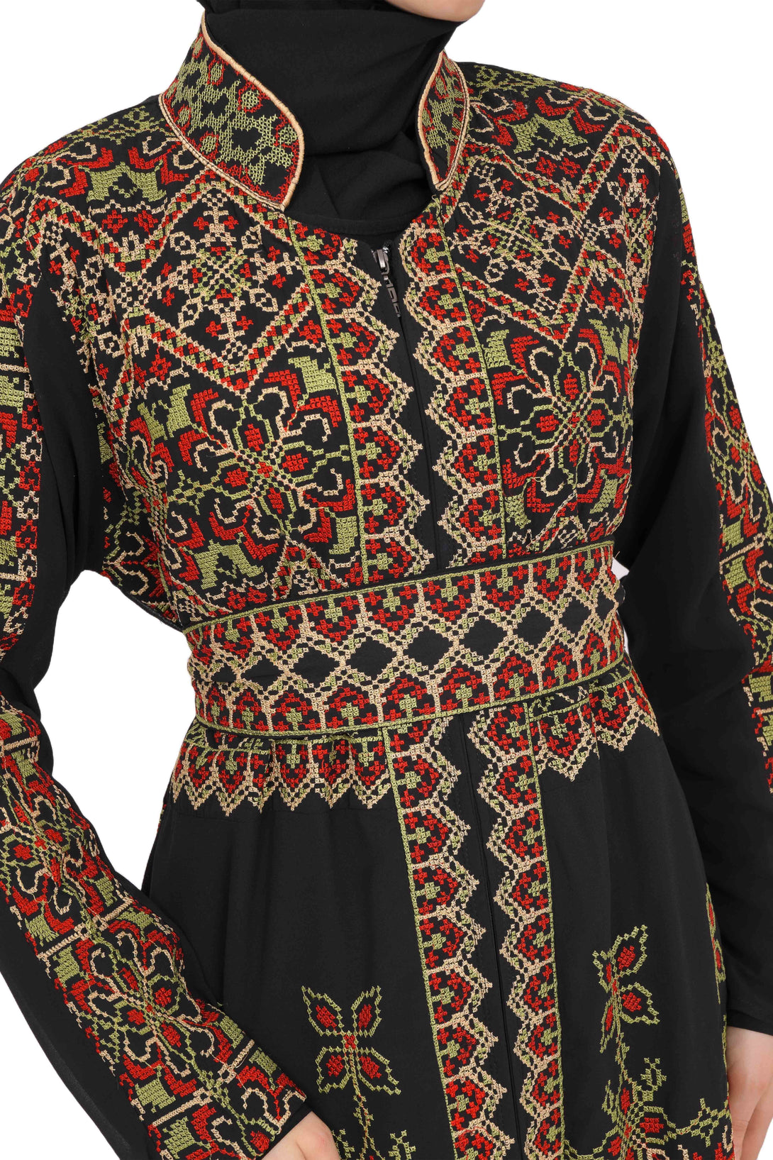 Zaytoon Gift Dress Zaytoon® Embroidered Palestinian Maxi Kaftan with Traditional Embroidery