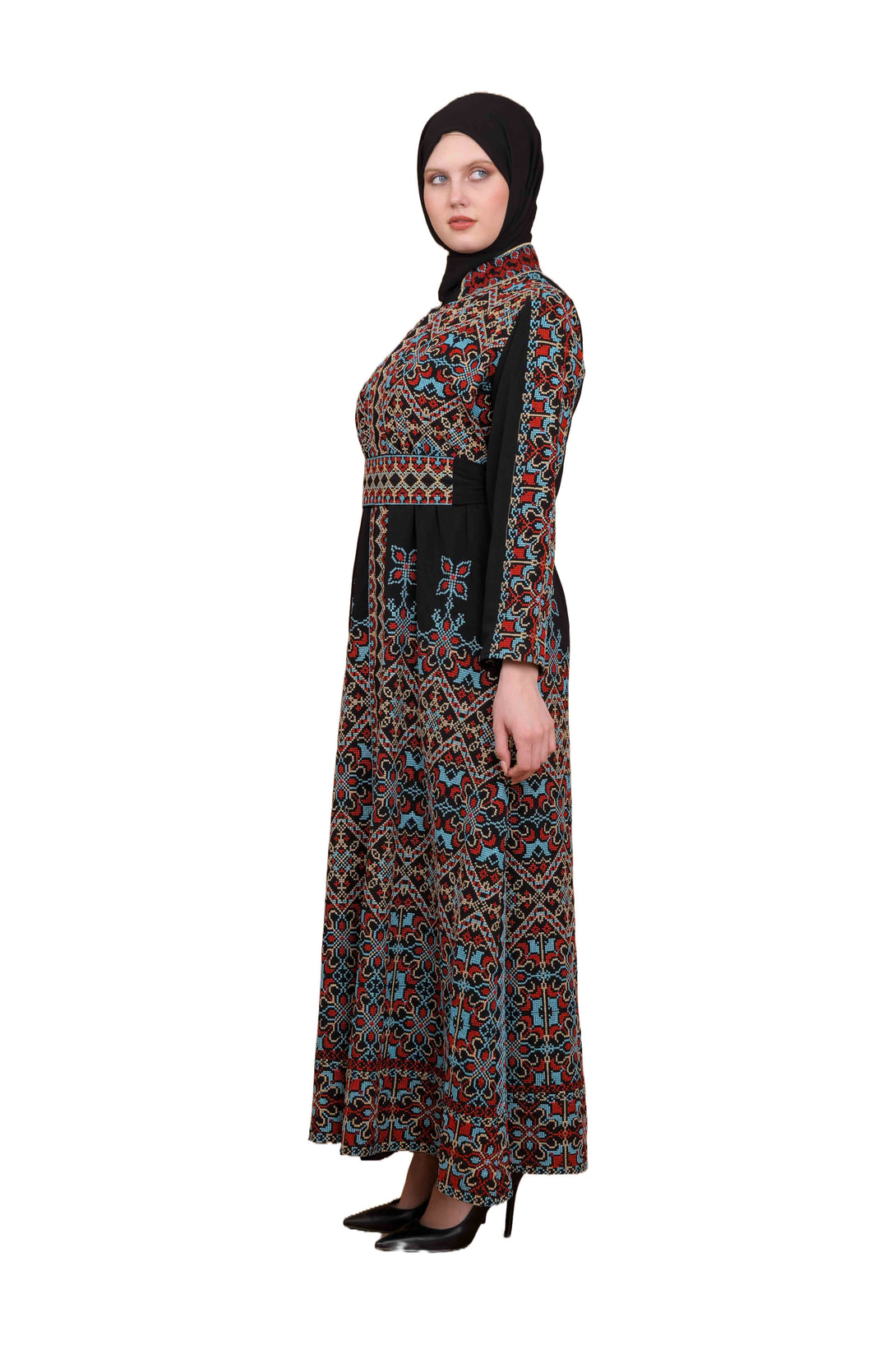 Zaytoon Gift Dress Zaytoon® Embroidered Palestinian Maxi Kaftan with Traditional Embroidery