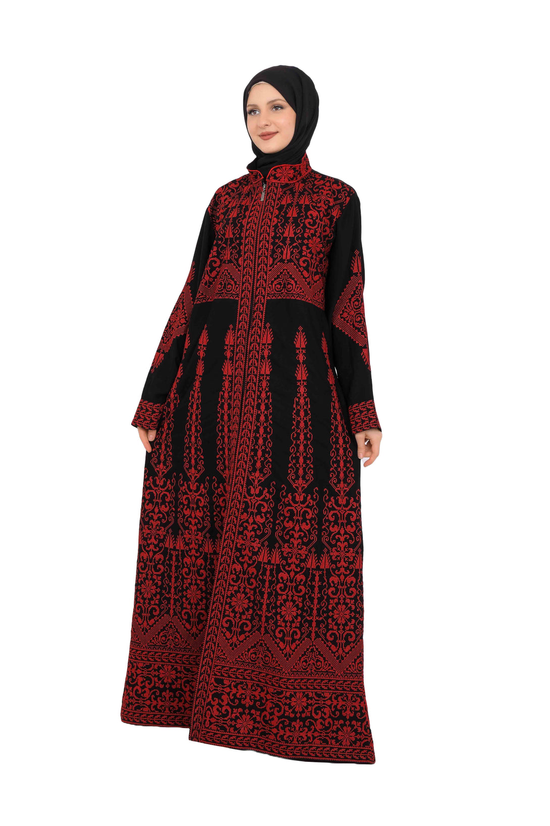 Zaytoon Gift Dress Zaytoon® Embroidered Palestinian Maxi Thobe with Zipper