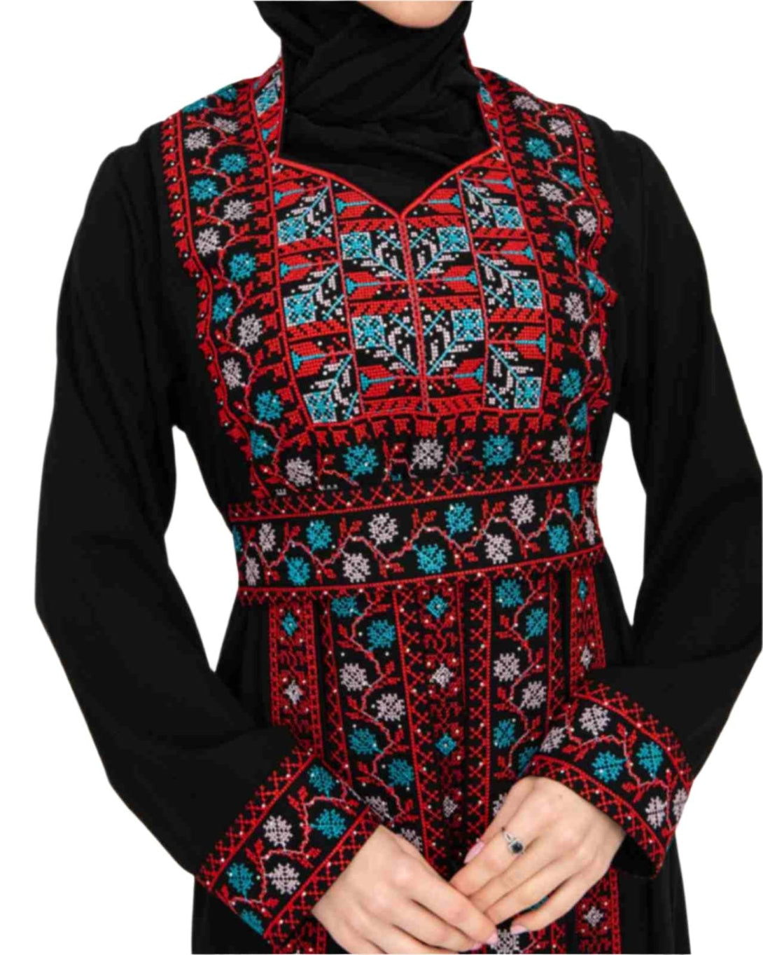 Zaytoon Gift Dress Zaytoon® Palestinian Peasant Dress With Single-Sided Floral Embroidery