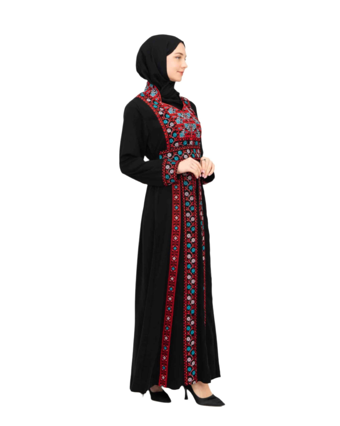 Zaytoon Gift Dress Zaytoon® Palestinian Peasant Dress With Single-Sided Floral Embroidery