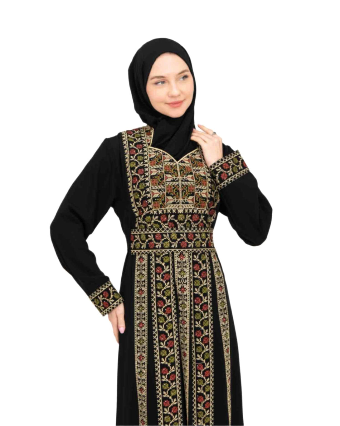 Zaytoon Gift Dress Zaytoon® Palestinian Peasant Dress With Single-Sided Floral Embroidery