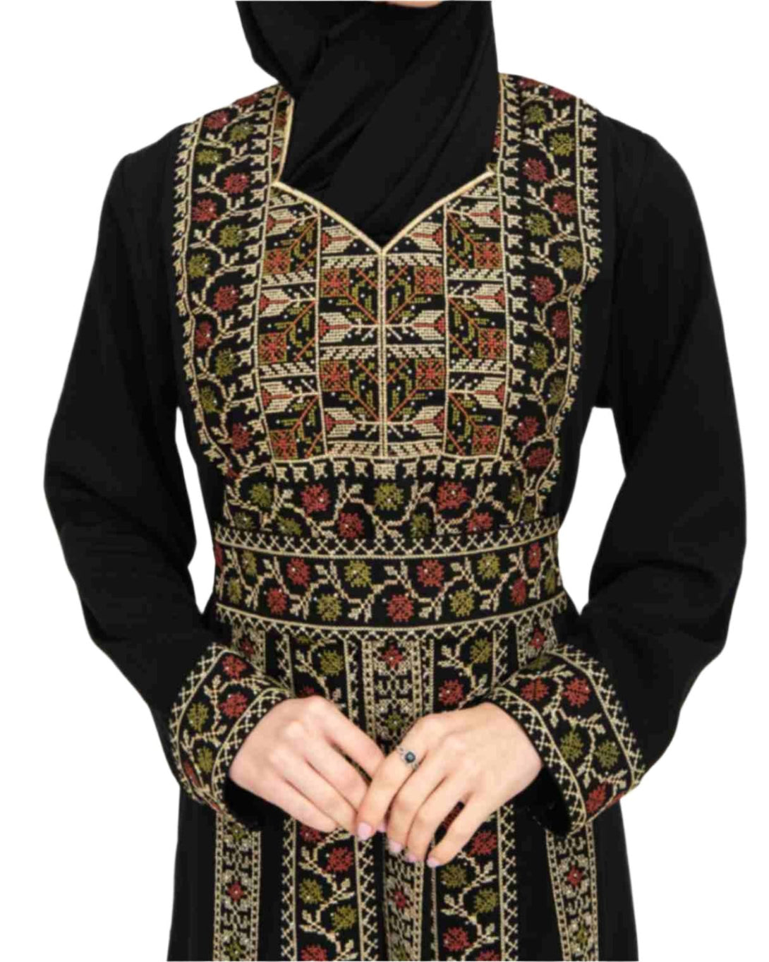 Zaytoon Gift Dress Zaytoon® Palestinian Peasant Dress With Single-Sided Floral Embroidery