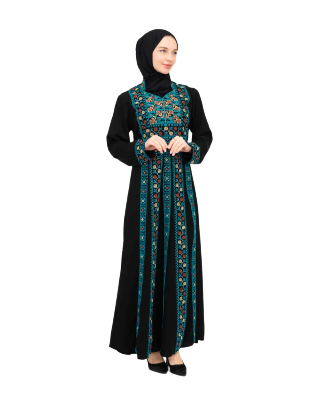 Zaytoon Gift Dress Zaytoon® Palestinian Peasant Dress With Single-Sided Floral Embroidery