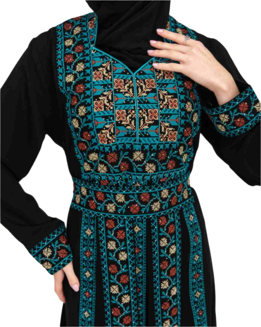 Zaytoon Gift Dress Zaytoon® Palestinian Peasant Dress With Single-Sided Floral Embroidery