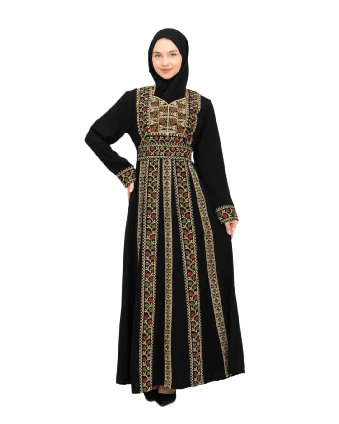 Zaytoon Gift Dress Zaytoon® Palestinian Peasant Dress With Single-Sided Floral Embroidery