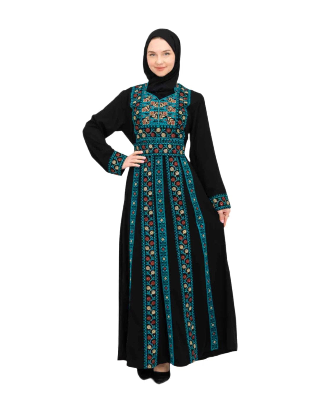 Zaytoon Gift Dress Zaytoon® Palestinian Peasant Dress With Single-Sided Floral Embroidery