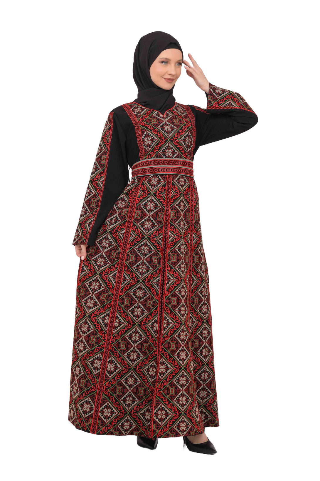 Zaytoon Gift Dress Zaytoon® Palestinian Thobe with Red Tatreez Embroidery