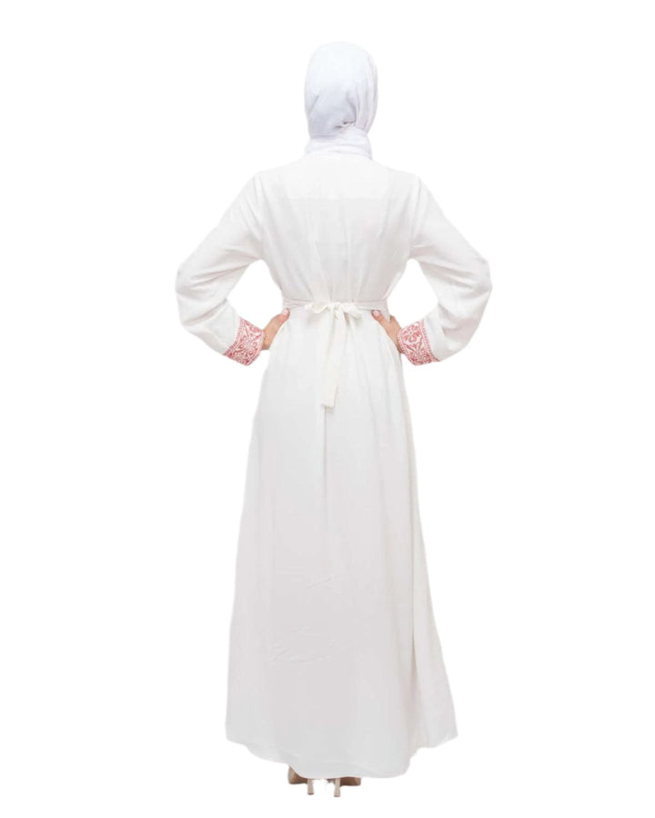 Zaytoon Gift Dress Zaytoon® Palestinian Traditional Embroidered Women's White Dress