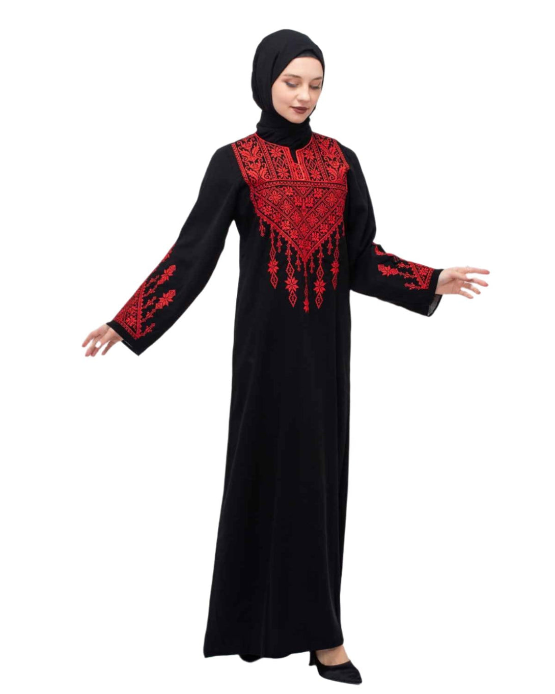 Zaytoon Gift Dress Zaytoon® Palestinian Traditional Triangle Top Single Side Embroidered Women's Dress