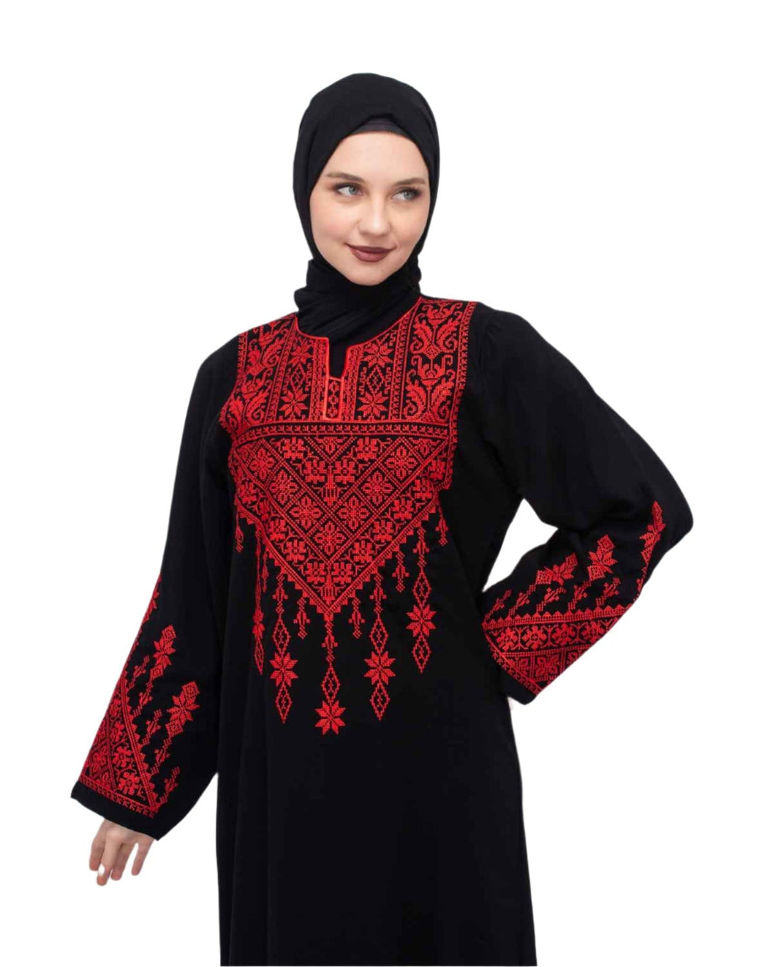 Zaytoon Gift Dress Zaytoon® Palestinian Traditional Triangle Top Single Side Embroidered Women's Dress