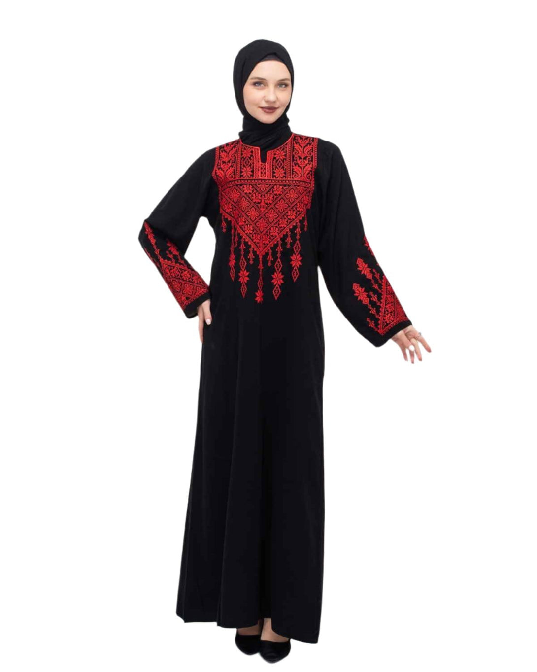 Zaytoon Gift Dress Zaytoon® Palestinian Traditional Triangle Top Single Side Embroidered Women's Dress