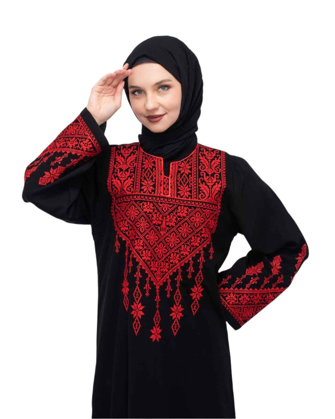 Zaytoon Gift Dress Zaytoon® Palestinian Traditional Triangle Top Single Side Embroidered Women's Dress