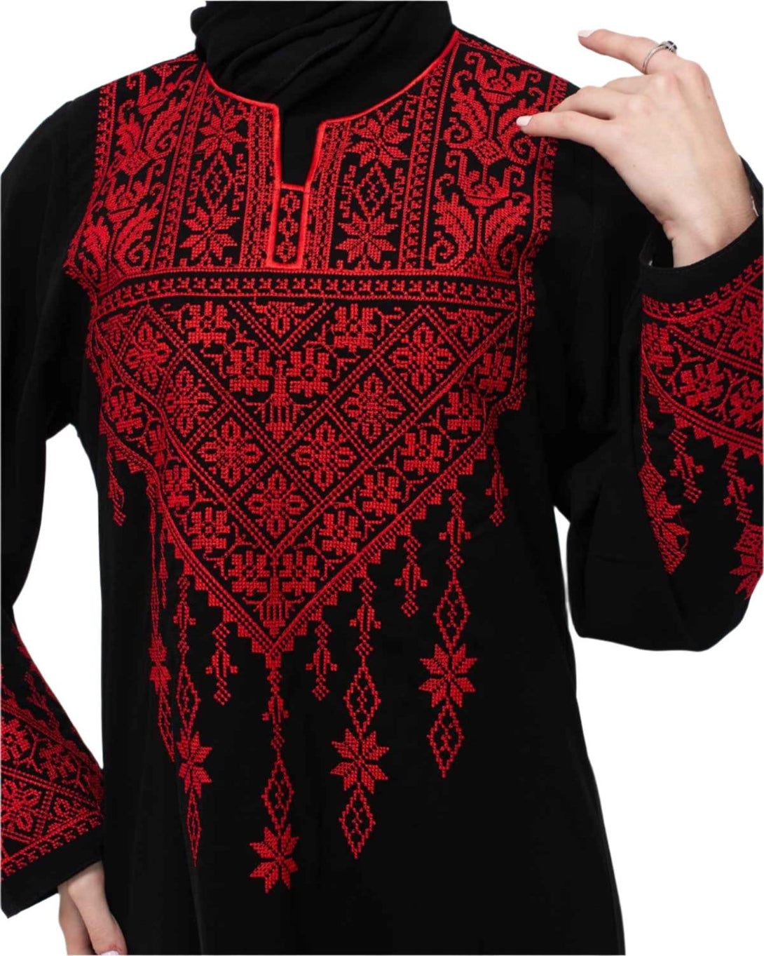 Zaytoon Gift Dress Zaytoon® Palestinian Traditional Triangle Top Single Side Embroidered Women's Dress