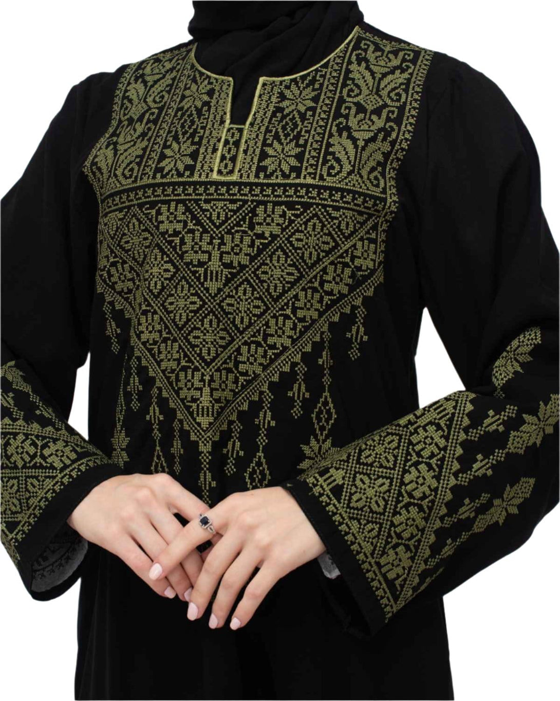 Zaytoon Gift Dress Zaytoon® Palestinian Traditional Triangle Top Single Side Embroidered Women's Dress