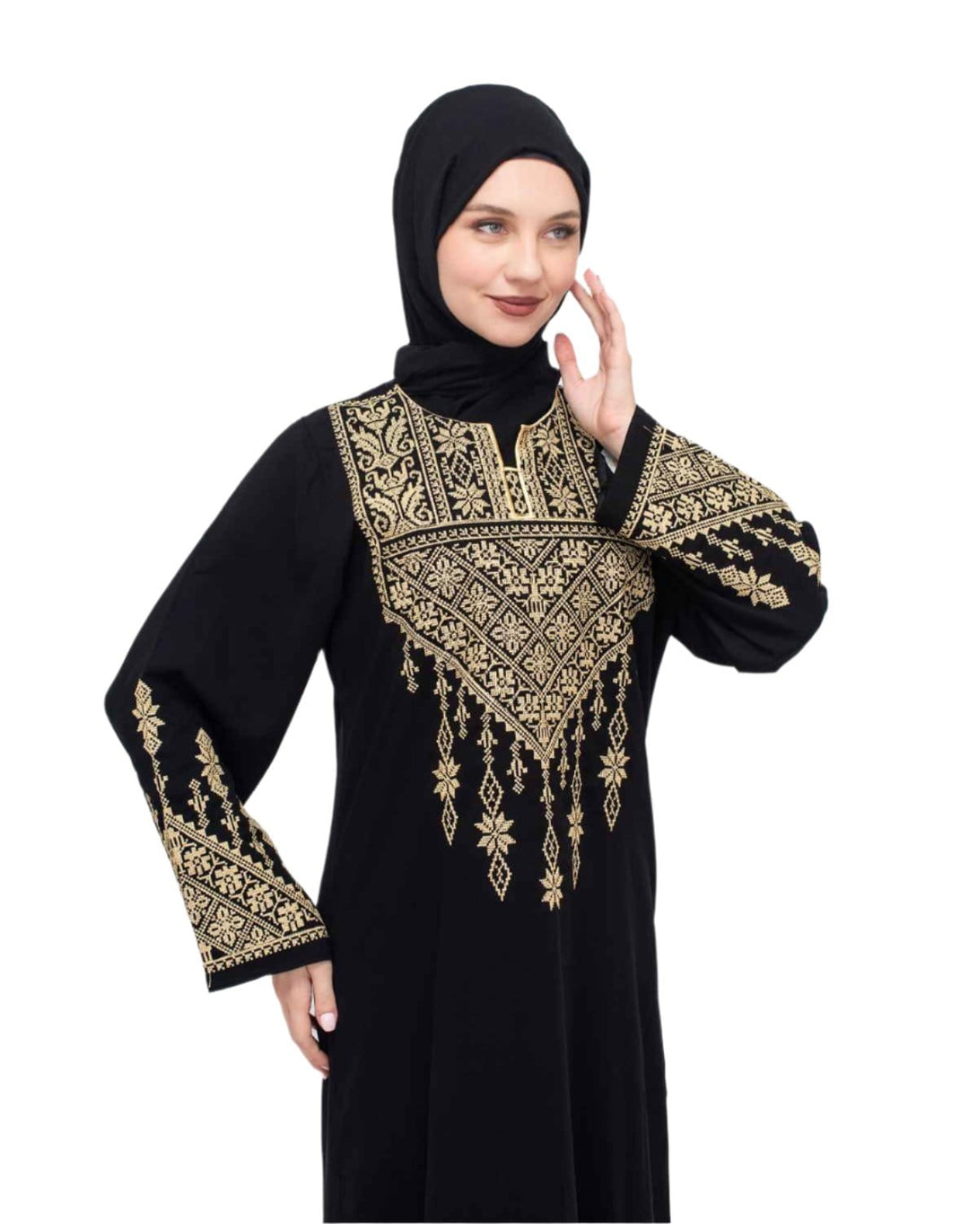 Zaytoon Gift Dress Zaytoon® Palestinian Traditional Triangle Top Single Side Embroidered Women's Dress