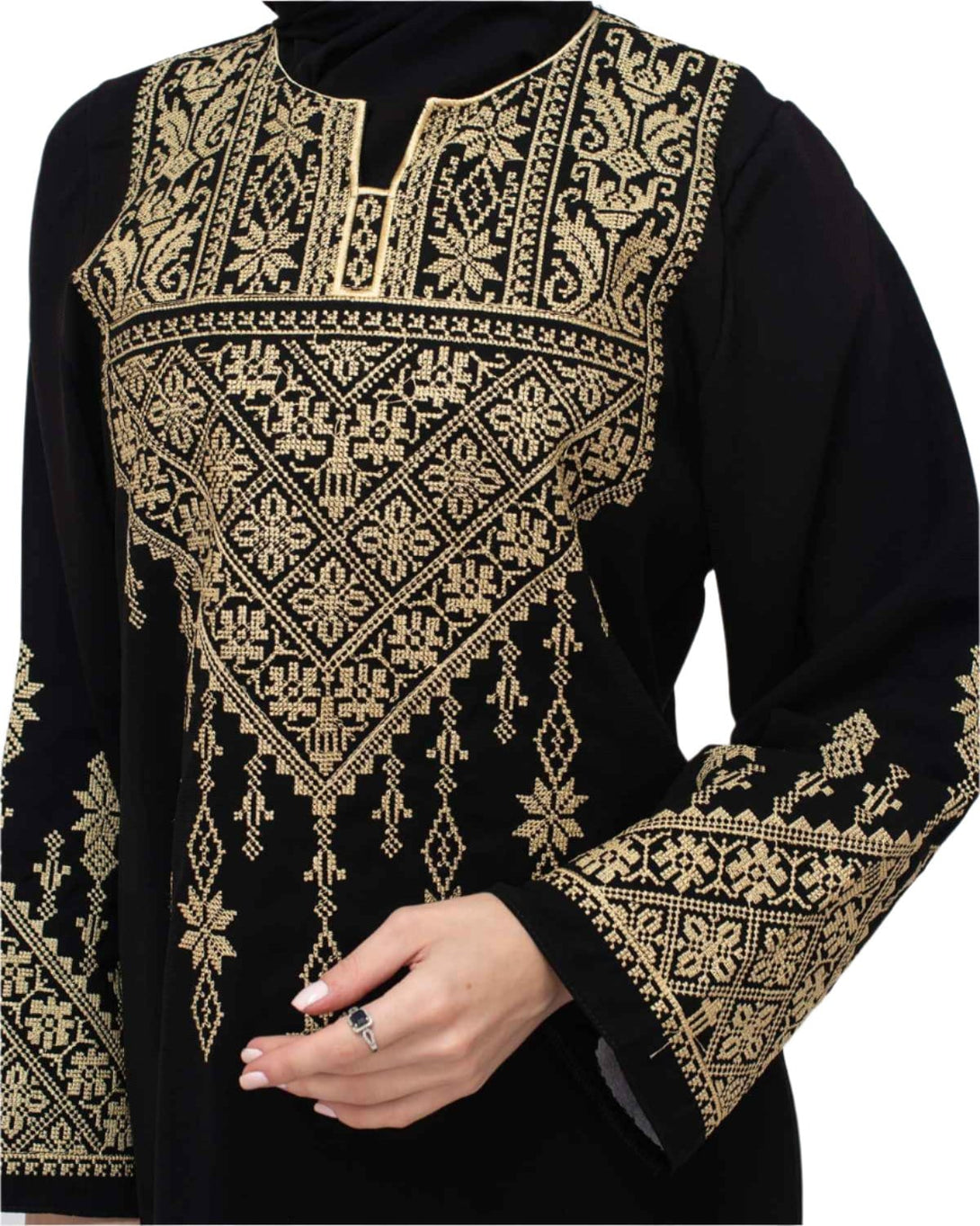 Zaytoon Gift Dress Zaytoon® Palestinian Traditional Triangle Top Single Side Embroidered Women's Dress