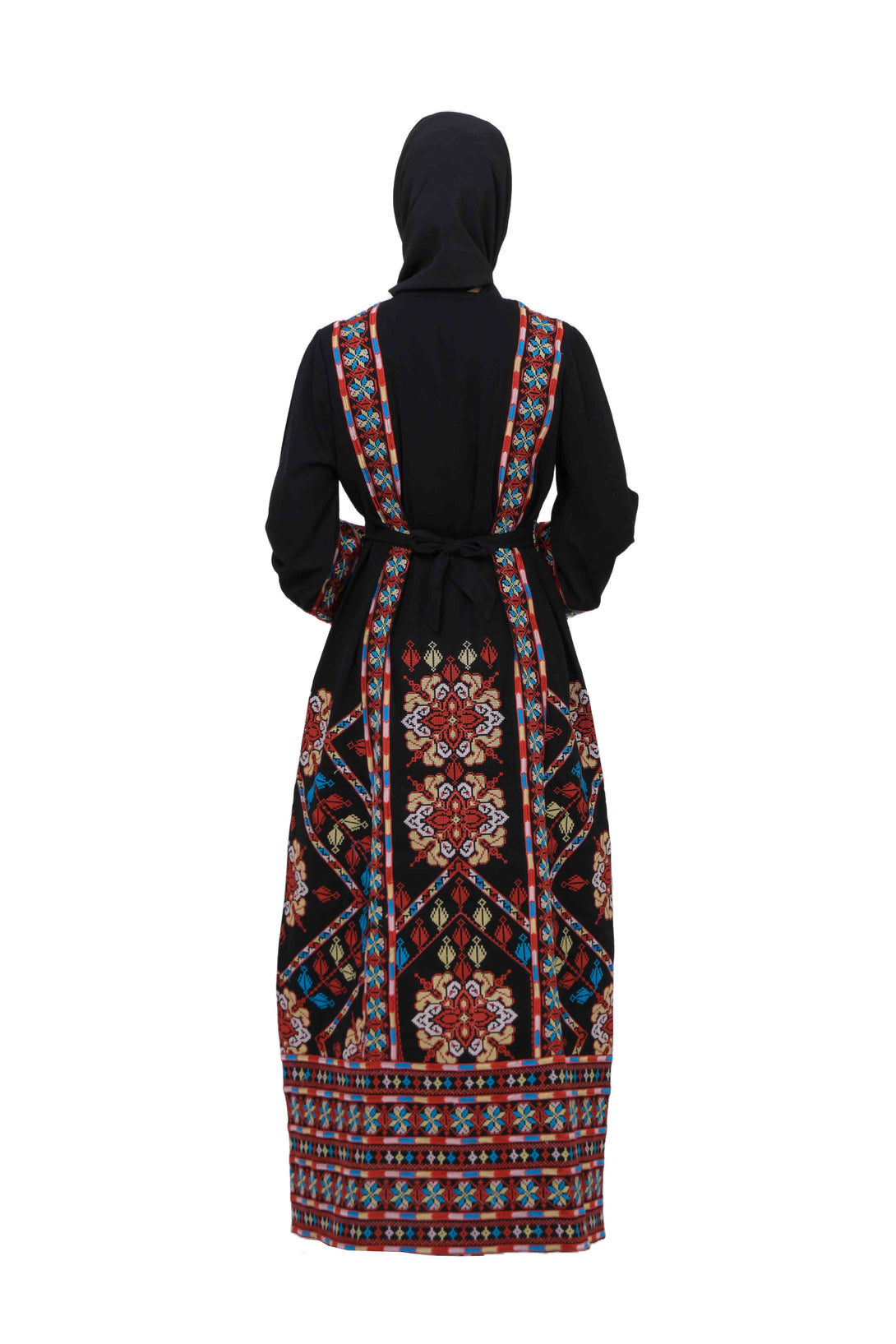 Zaytoon Gift Dress Zaytoon® Traditional Palestinian Rose Double-Sided Embroidered Long Women's Dress