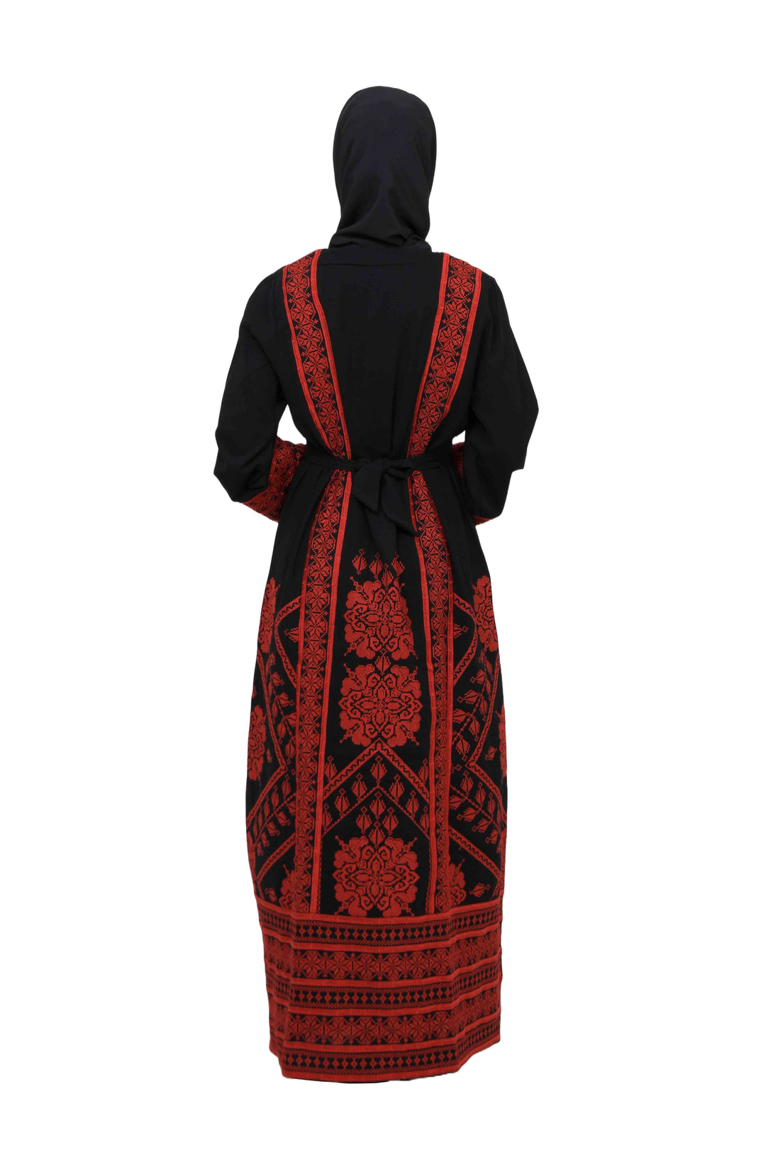 Zaytoon Gift Dress Zaytoon® Traditional Palestinian Rose Double-Sided Embroidered Long Women's Dress