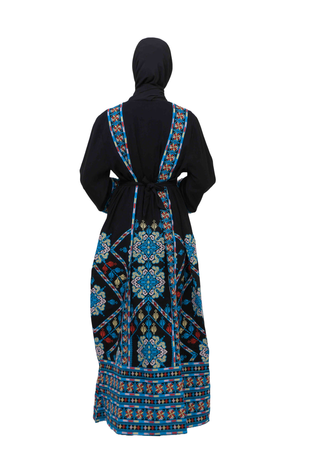 Zaytoon Gift Dress Zaytoon® Traditional Palestinian Rose Double-Sided Embroidered Long Women's Dress