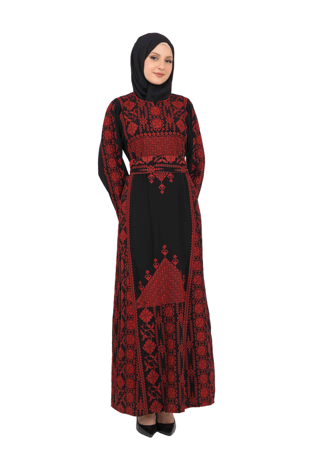 Zaytoon Gift Dress Zaytoon® Traditional Palestinian Thobe with Triangle Embroidery